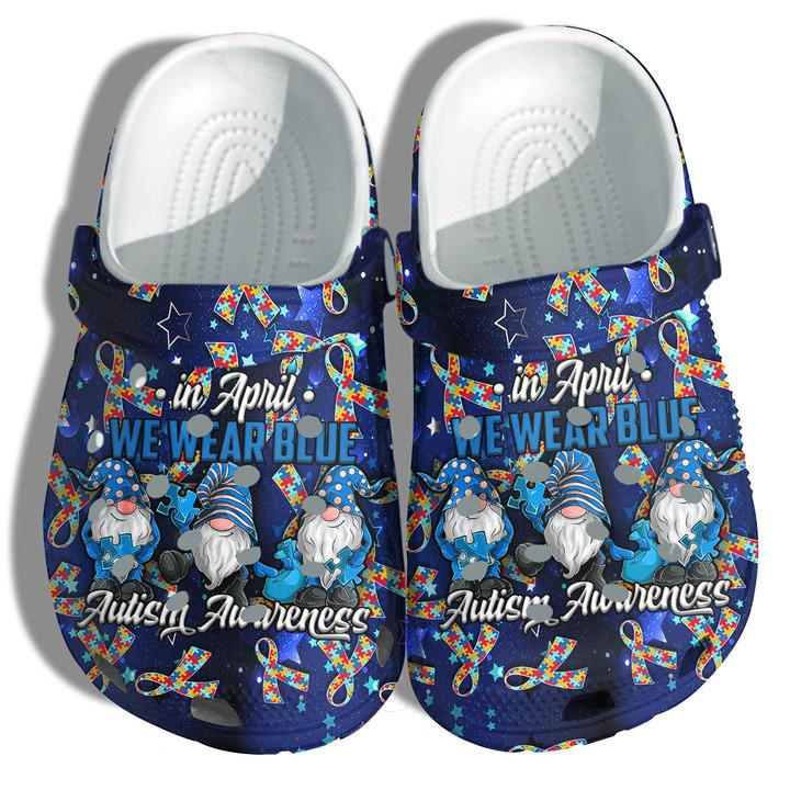 April Gnomes Autism Awareness Crocs Clogs Shoes