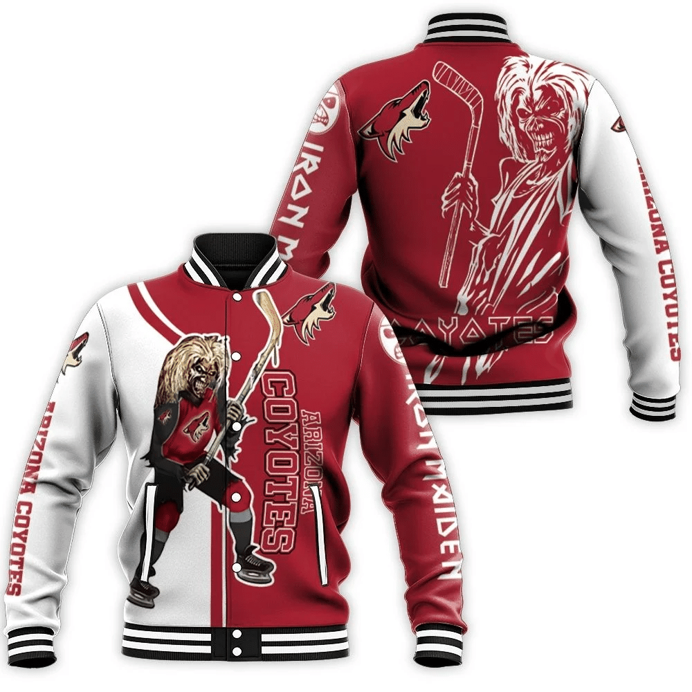 Arizona Coyotes And Zombie For Fans Baseball Jacket for Men Women