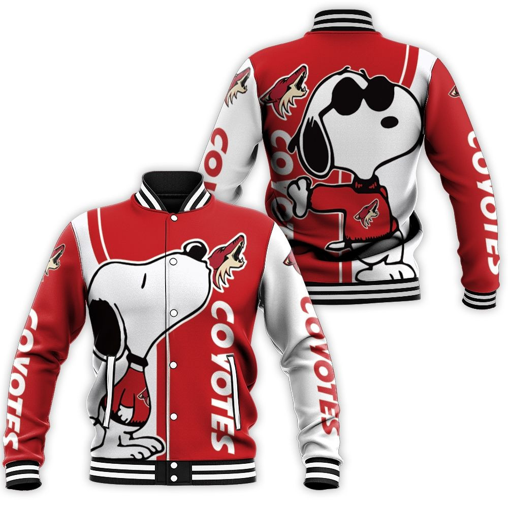 Arizona Coyotes Snoopy Lover 3d Printed Baseball Jacket for Men Women