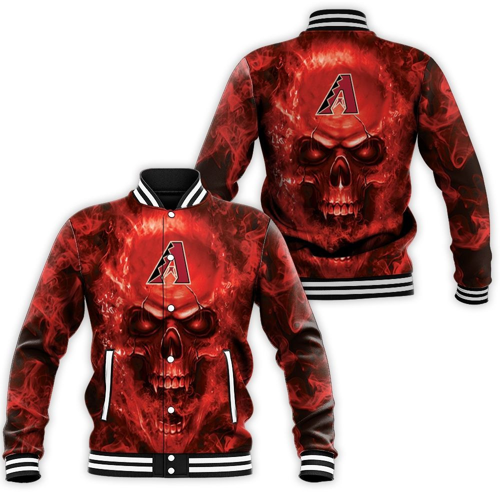 Arizona Diamondbacks Mlb Fans Skull Baseball Jacket for Men Women