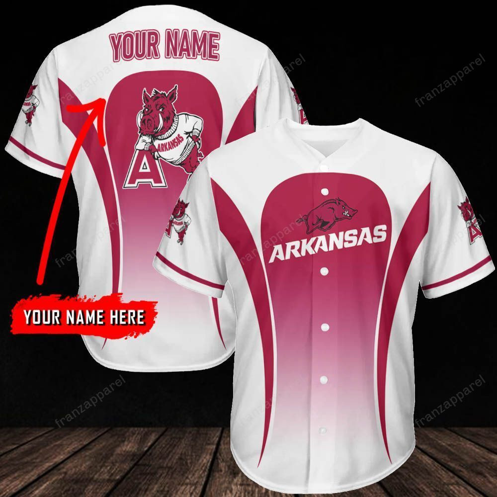 Arkansas Razorbacks Personalized Baseball Jersey 303