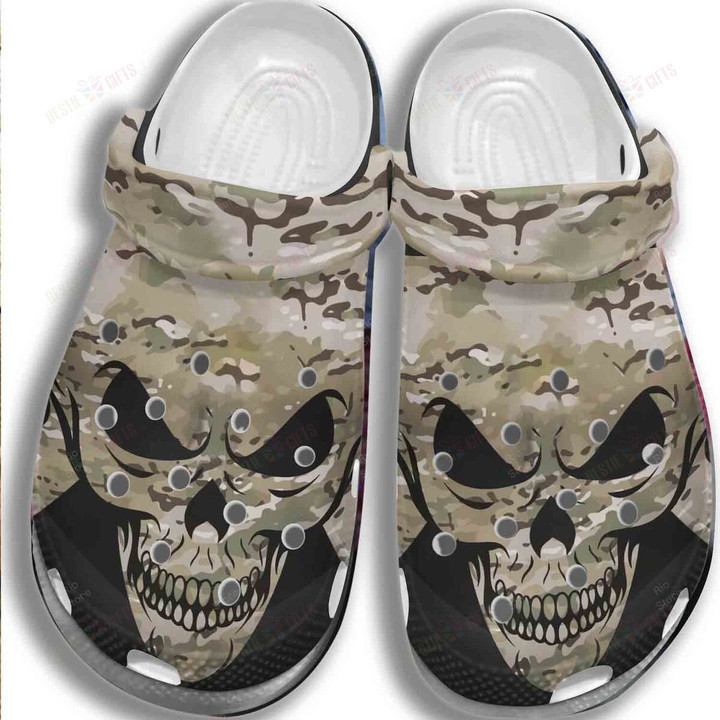 Army Skull Crocs Classic Clogs Shoes