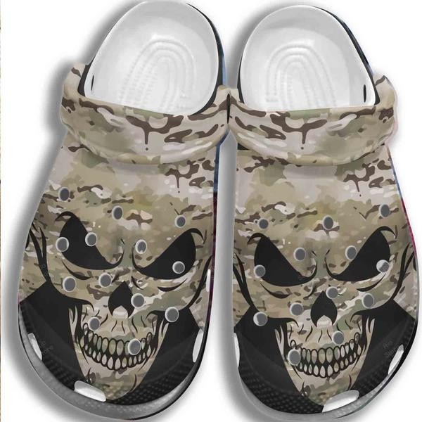 Army Skull Crocs Clog Shoesshoes Crocbland Clog Gifts For Men Son Father Day