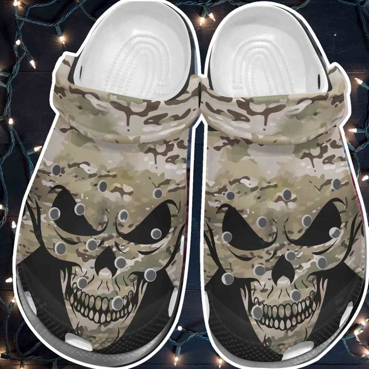 Army Skull Tattoo Crocs Shoes Clog