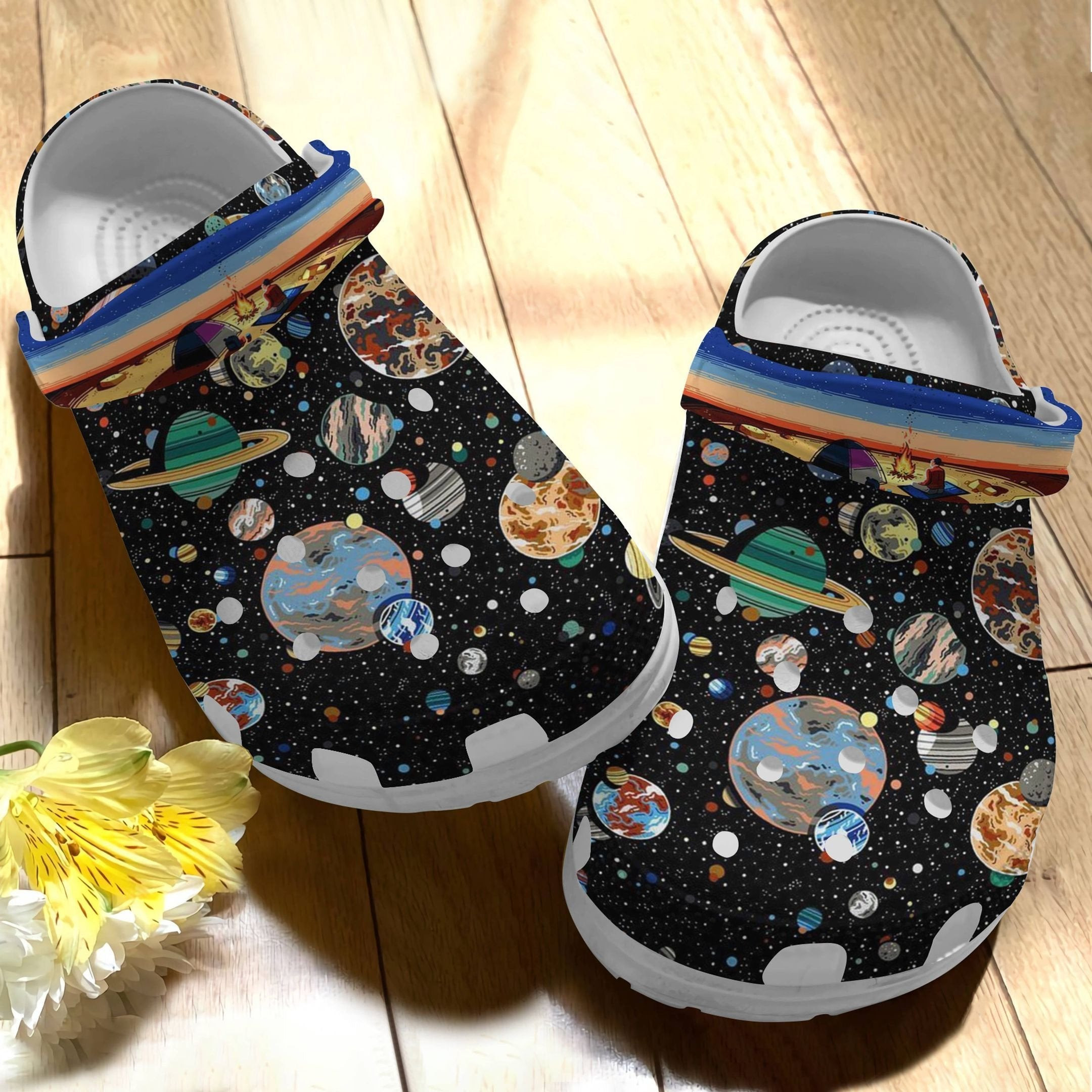 Astronaut Custom Crocs Shoes Clogs - Camping On Mars Outdoor Shoe Birthday Gift For Men Women