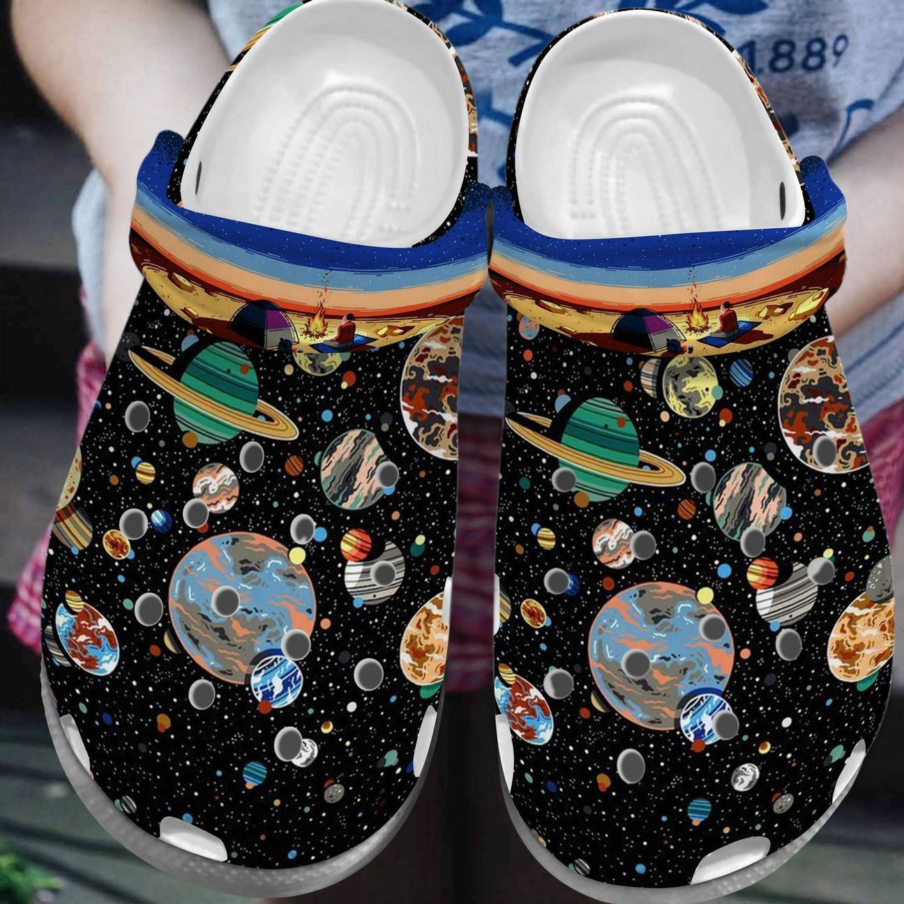 Astronaut Personalize Clog Custom Crocs Fashionstyle Comfortable For Women Men Kid Print 3D Whitesole Camping On Mars