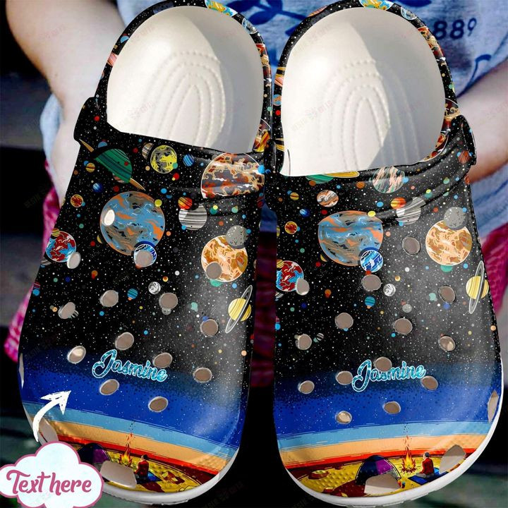 Astronaut Personalized Watching The Night Sky Crocs Classic Clogs Shoes