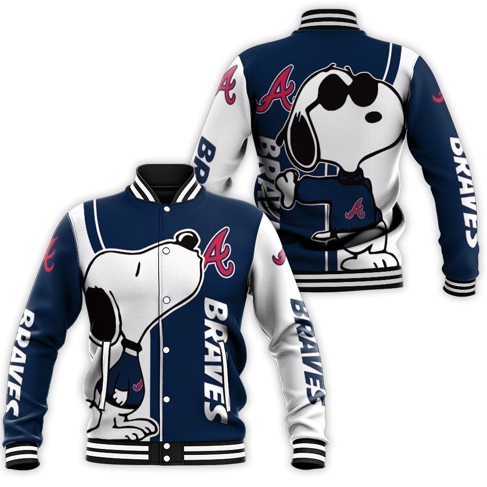 Atlanta Braves Snoopy Lover 3d Printed Baseball Jacket for Men Women