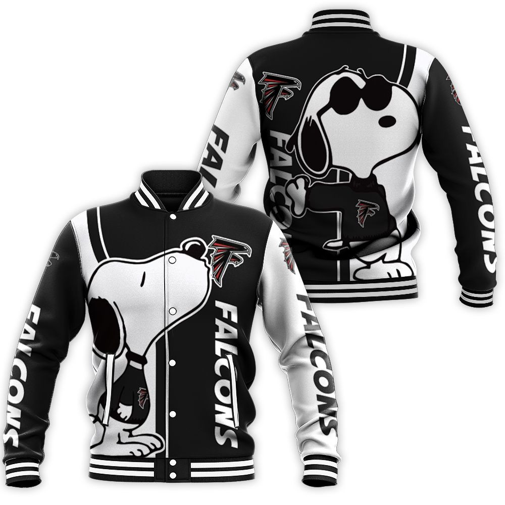 Atlanta Falcons Snoopy Lover 3d Printed Baseball Jacket for Men Women