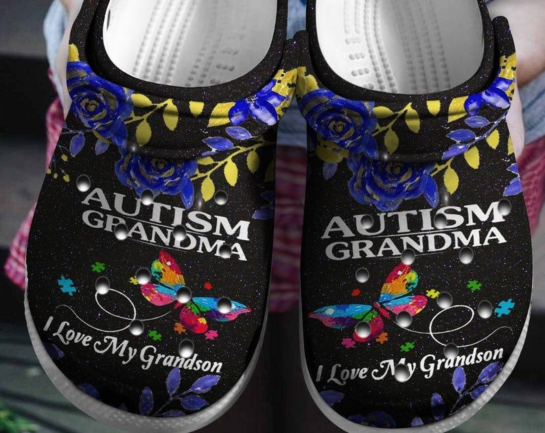 Autism Awareness Crocs Autism Grandma I Love My Grandson Crocband Clog Shoes For Men Women
