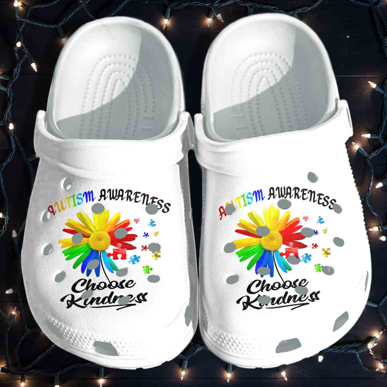Autism Awareness Crocs Choose Kindness Flower Crocband Clog Shoes For Men Women