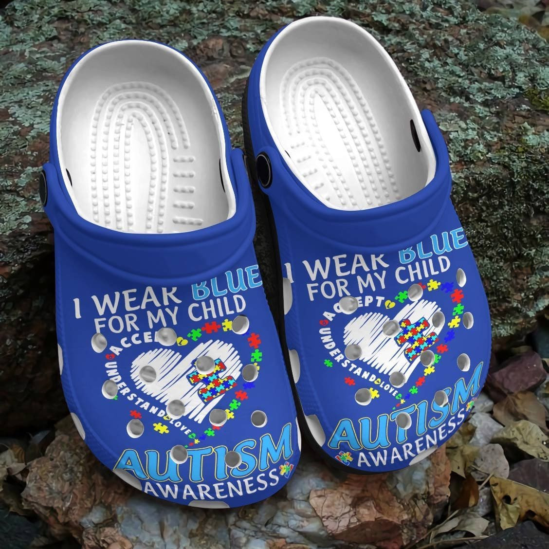 Autism Awareness Crocs I Wear Blue For My Child Crocband Clog Shoes For Men Women