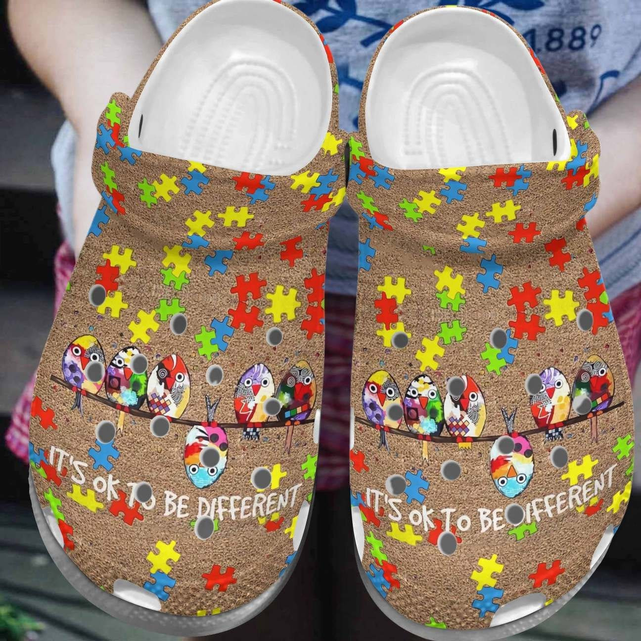Autism Awareness Crocs It Is Oke To Be Different Crocband Clog Shoes For Men Women