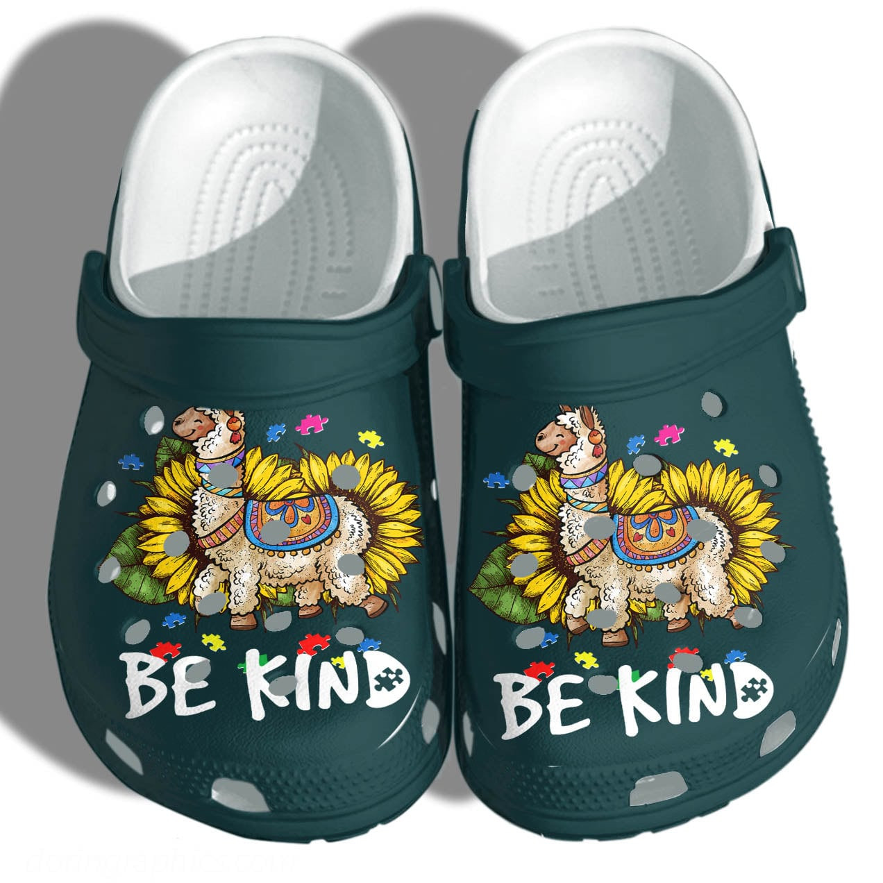 Autism Awareness Crocs Llama Sunflower Be Kind Crocband Clog Shoes For Men Women