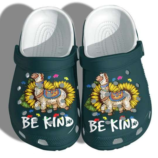 Autism Awareness Day Alpaca Sunflower Be Kind Puzzle Pieces Crocs Crocband Clog Shoes
