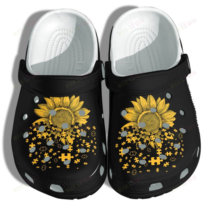 Autism Awareness Sunflower Puzzle Crocs Classic Clogs Shoes