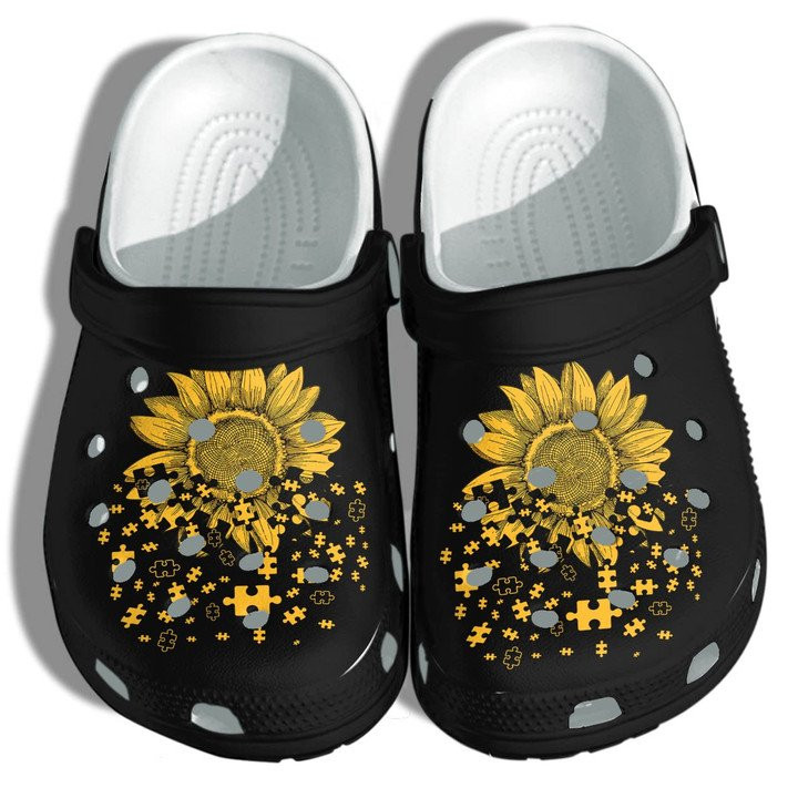 Autism Awareness Sunflower Puzzle Outdoor Crocs Classic Clogs Shoes