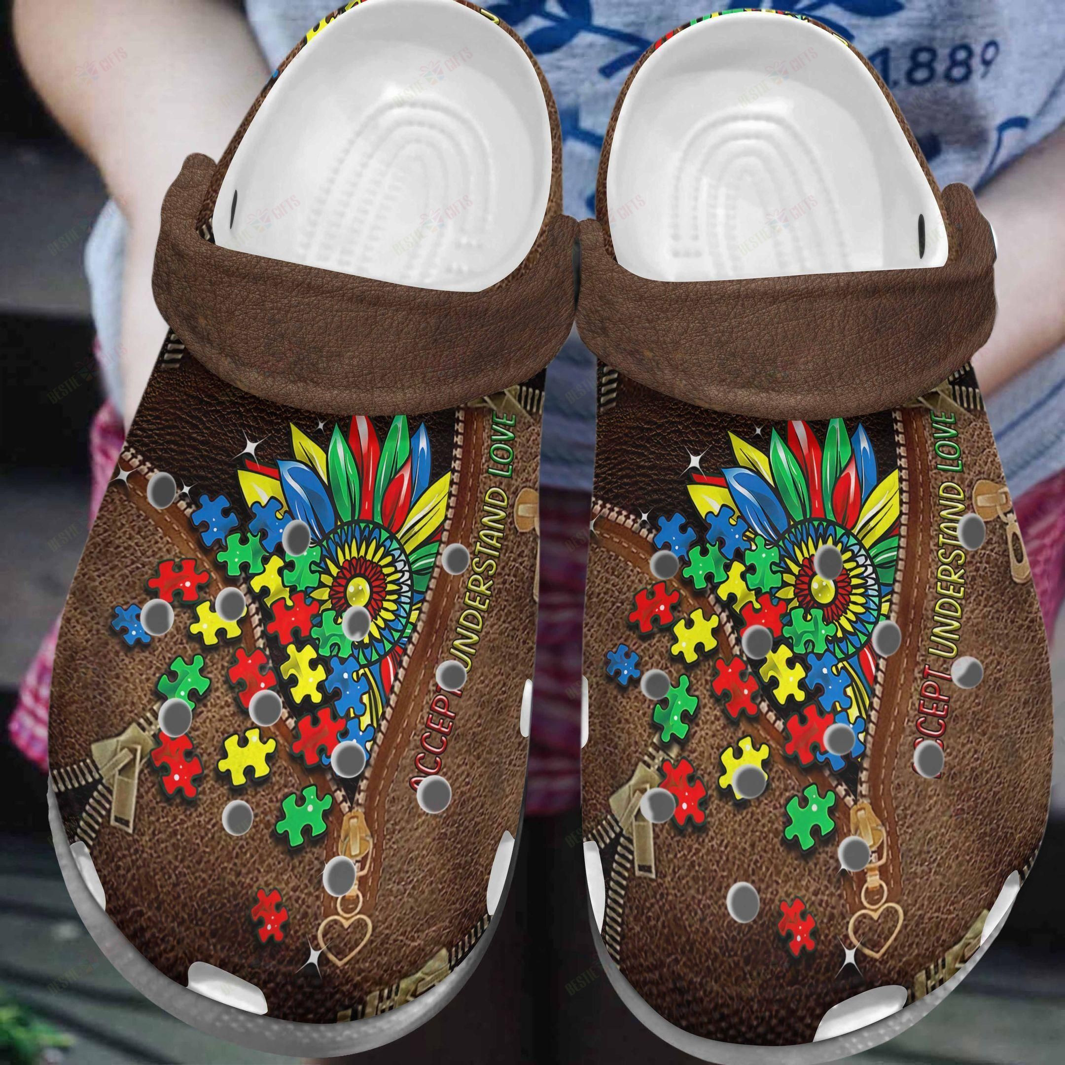 Autism Crocs Classic Clog Autism Flower Shoes