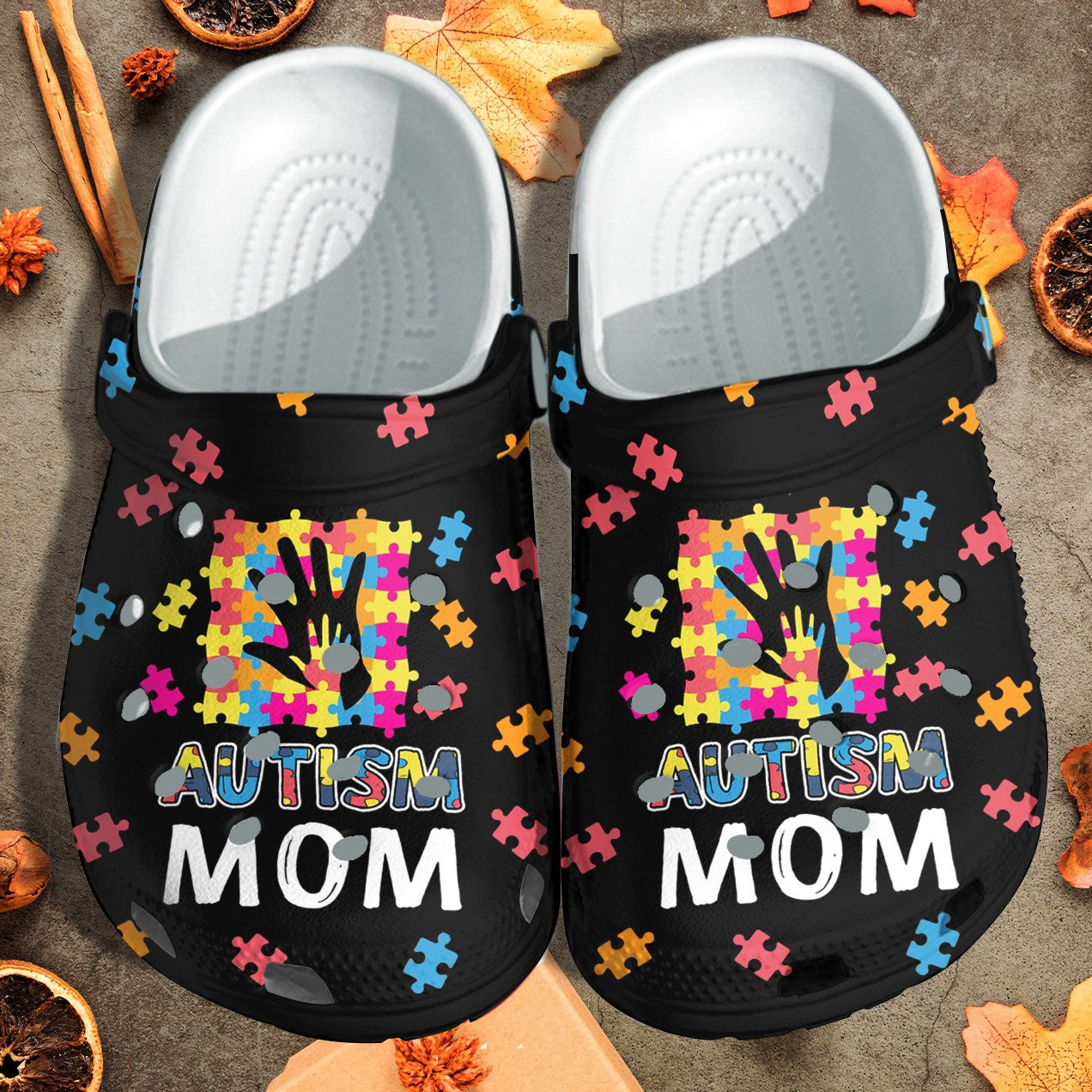 Autism Mom Hand Clogs - Autism Awareness Shoes Crocs Birthday Thanksgiving Gifts
