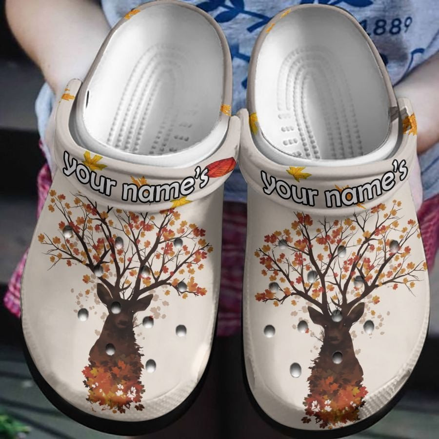 Autumn Deer Personalized Crocs Clog Shoe Birthday Gift For Men Women