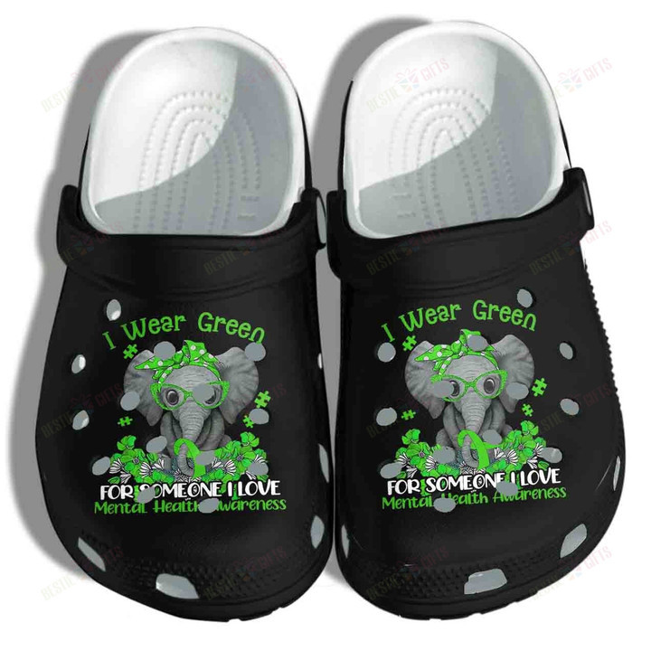 Awareness Ribbon Elephant Crocs Classic Clogs Shoes PANCR0527