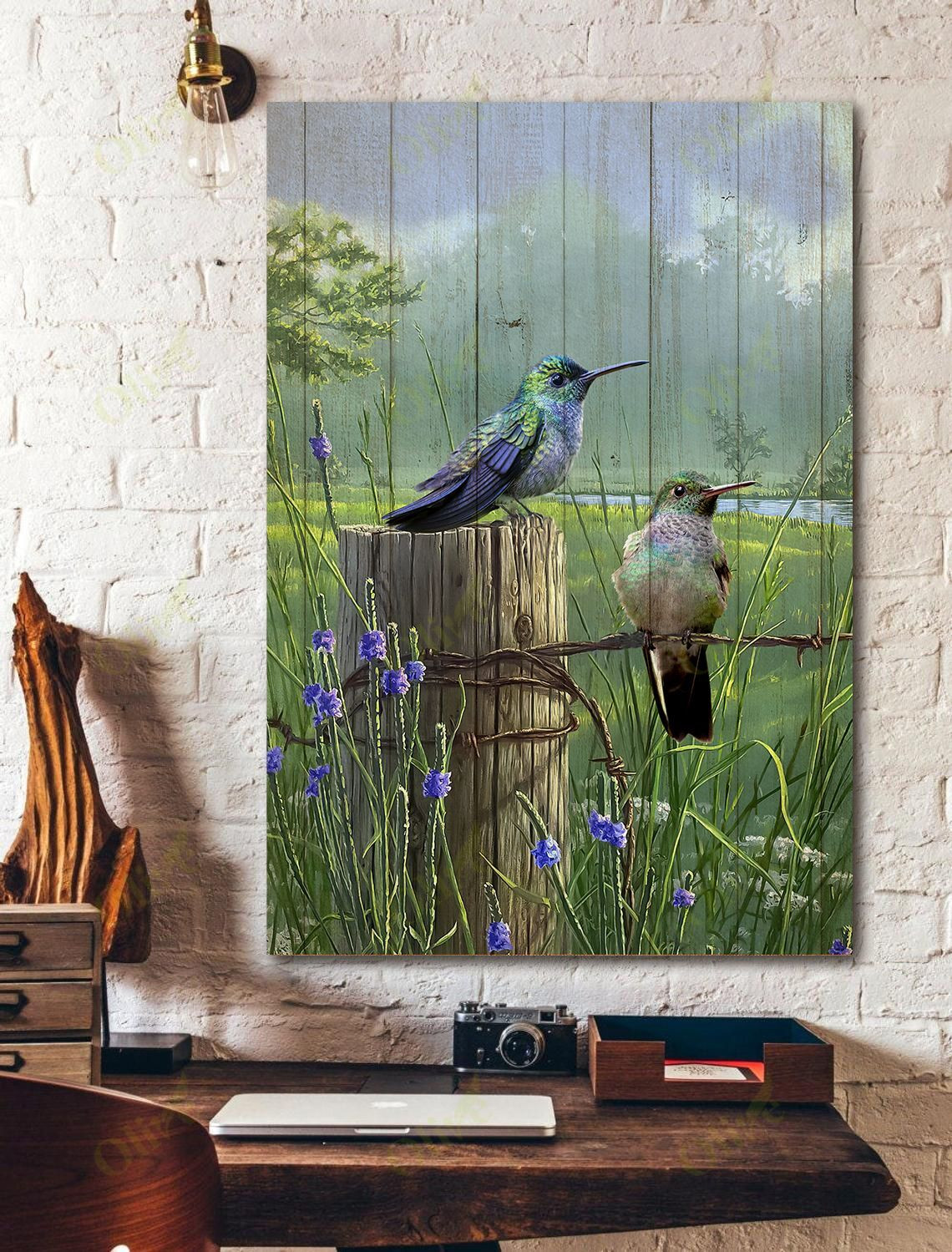 Awesome Hummingbird couple Canvas bird Canvas And Poster