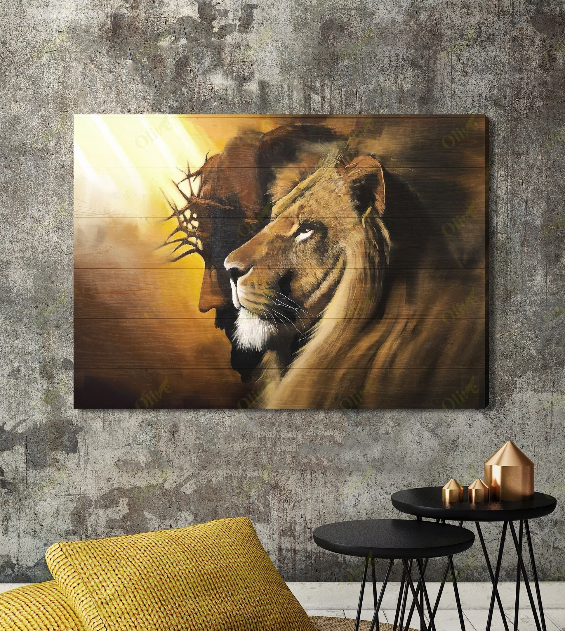 Awesome Lion And God Poster And Canvas Art Wall Decor