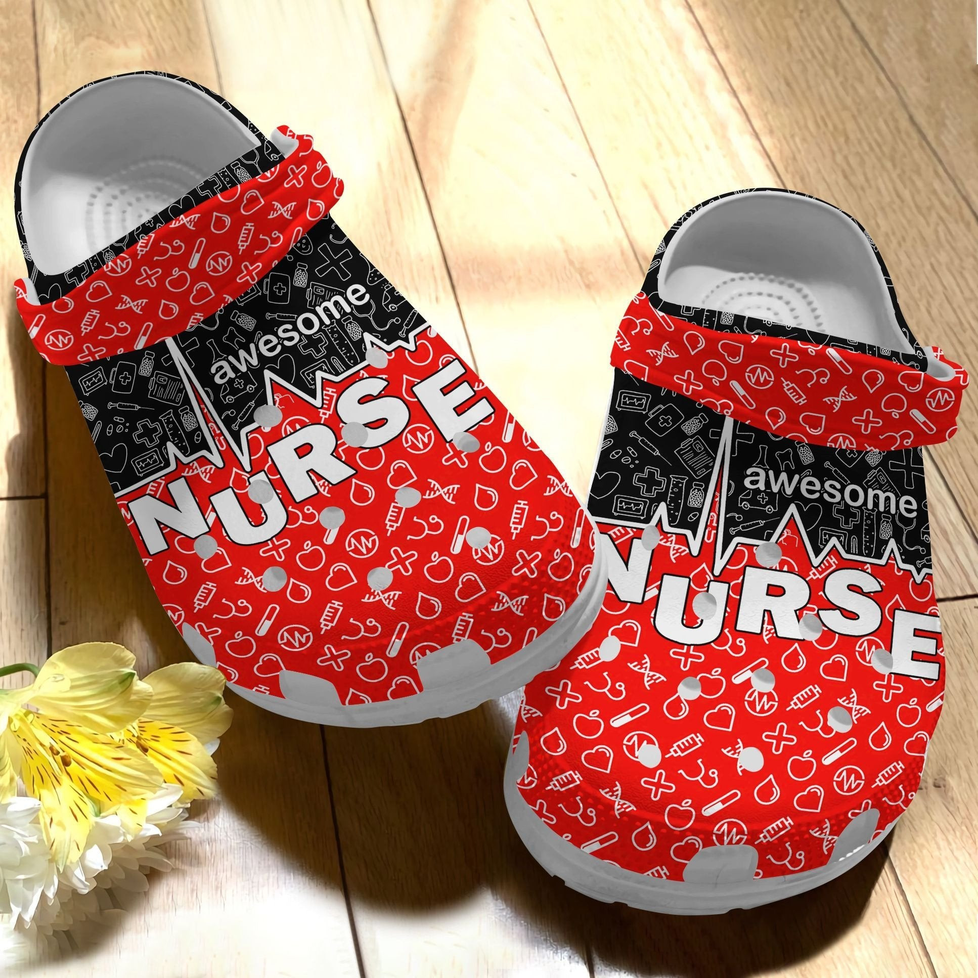 Awesome Nurses Shoes - Proud Of Nurse Crocs Clog Birthday Gift For Women Men