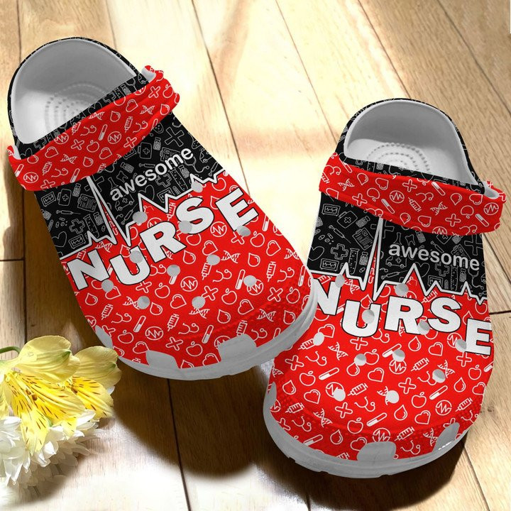 Awesome Nurses Shoes Proud Of Nurse Crocs Clog