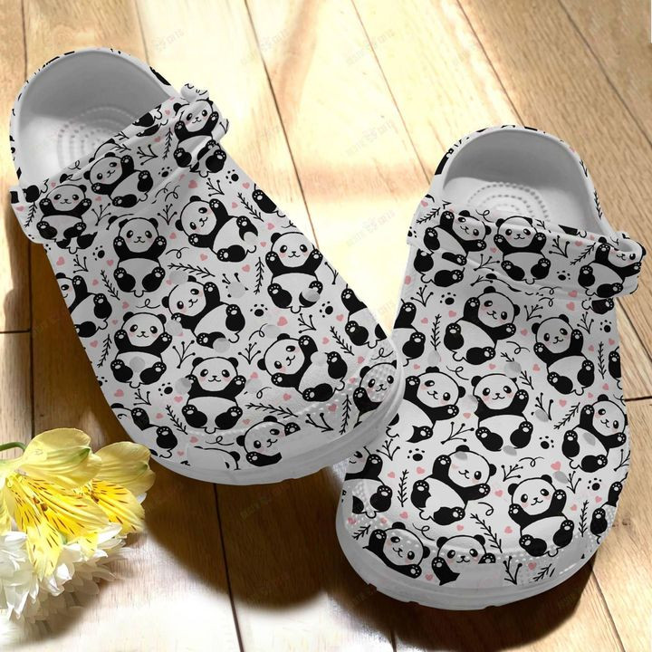 Baby Panda White Sole Crocs Classic Clogs Shoes