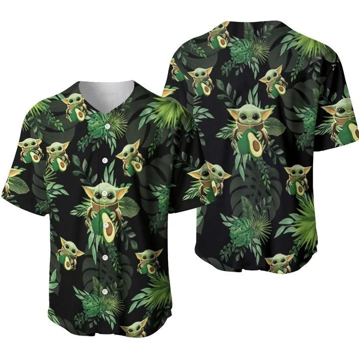 Baby Yoda Avocadoes Hawai 456 Gift For Lover Baseball Jersey, Unisex Jersey Shirt for Men Women
