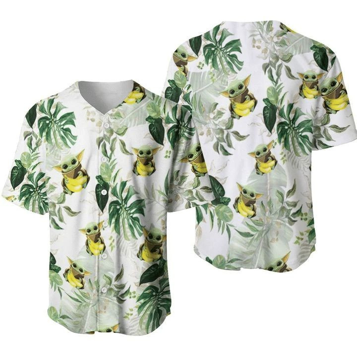 Baby Yoda Bananas Hawai Gift For Lover Baseball Jersey
