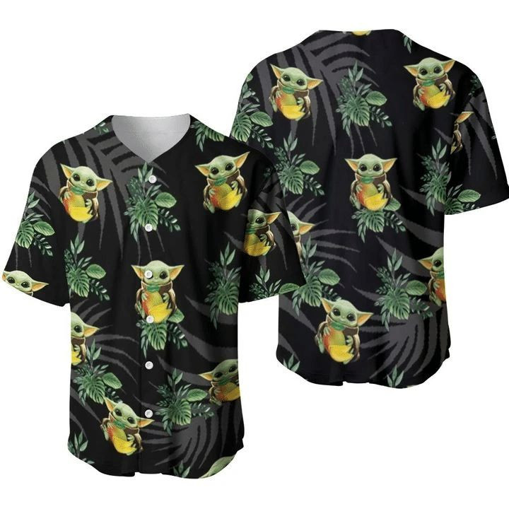 Baby Yoda Hawai Tropical Gift For Lover Baseball Jersey