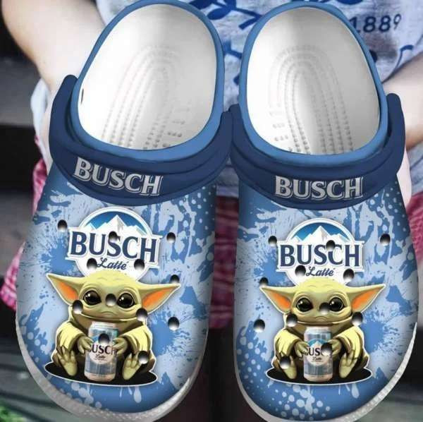 Baby Yoda Hug Busch Latte Beer Crocs Crocband Clog Shoes