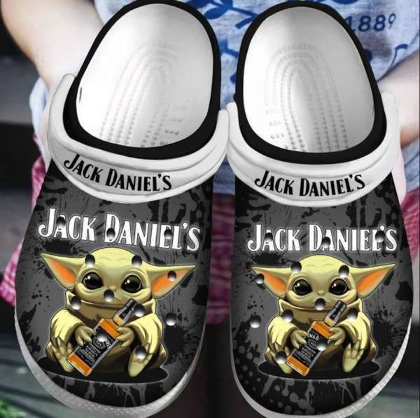 Baby Yoda Hug Jack Daniels Crocs Clog Shoes
