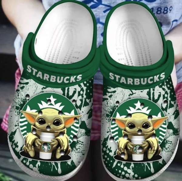 Baby Yoda Hug Starbucks Crocs Clog Shoes