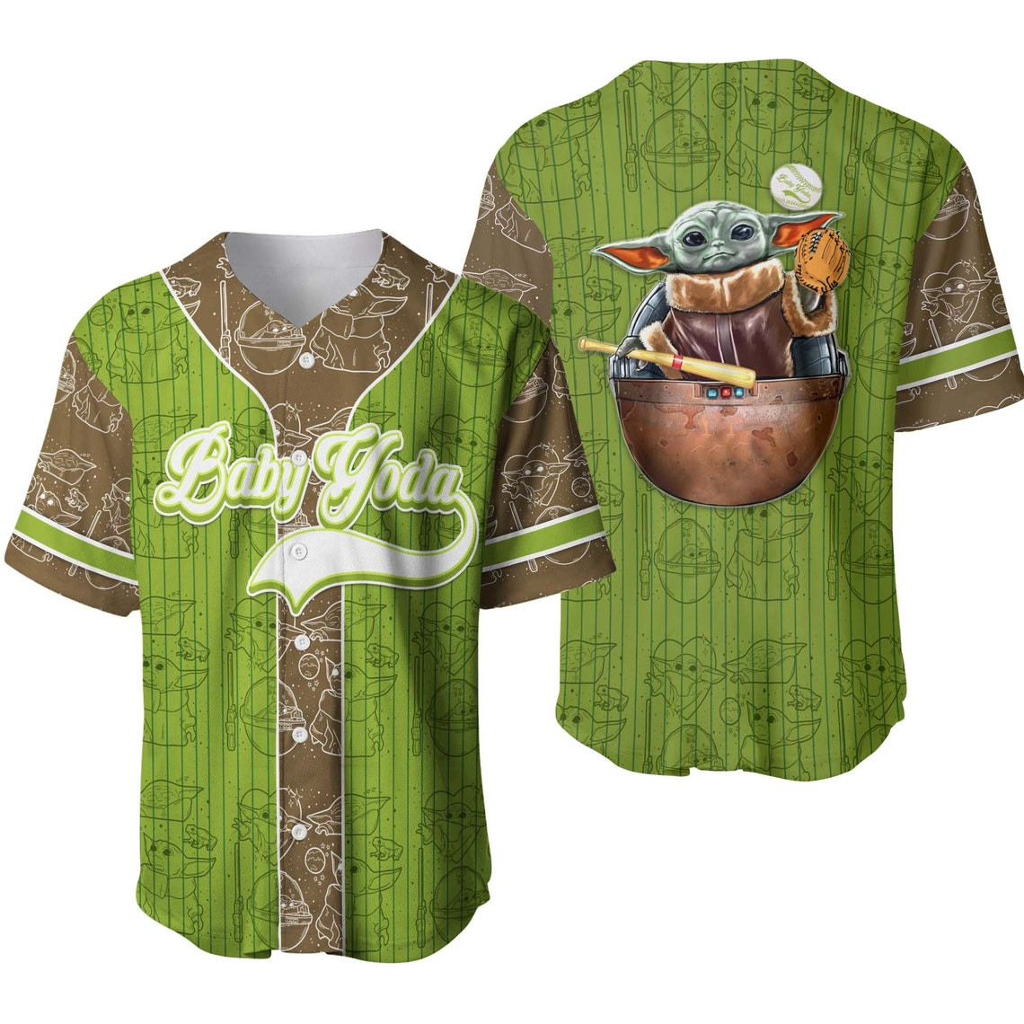 Baby Yoda Personalized Baseball Jersey Disney Unisex Cartoon Custom Baseball Jersey Personalized Shirt Men Women
