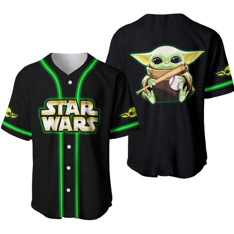 Baby Yoda Player Disney Baseball Jerseyer Jersey, Unisex Jersey Shirt for Men Women