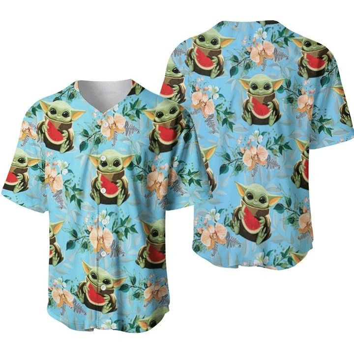 Baby Yoda Watermelons Hawai Gift For Lover Baseball Jersey, Unisex Jersey Shirt for Men Women