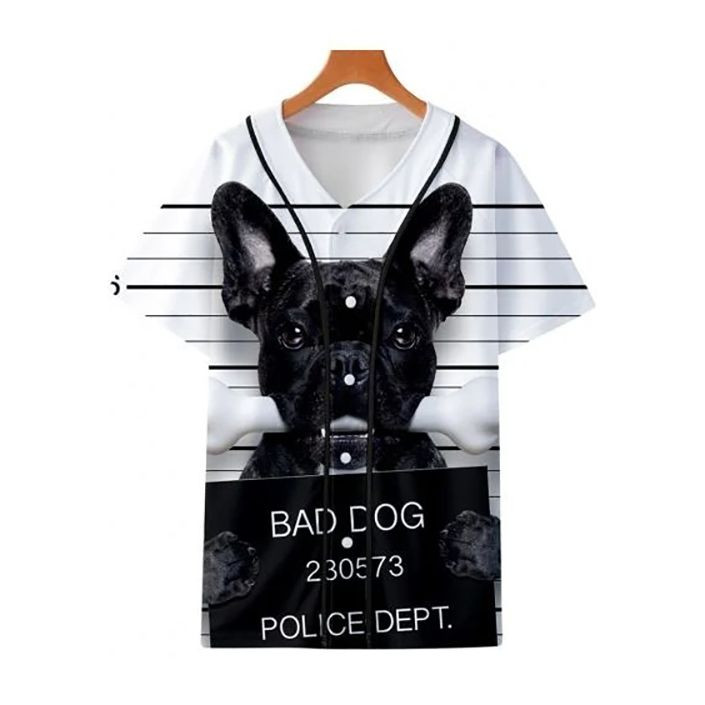 Bad Dog Police Dept French Dog Gift For Lover Baseball Jersey