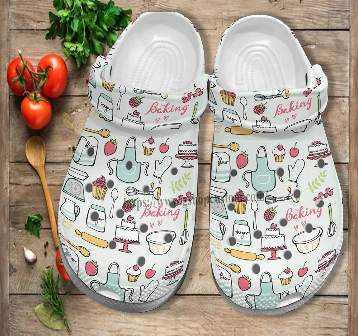 Baking Grandma Cooking Chef Crocs Shoes Gift Mom Mother Day - Kitchen Pancake Shoes Croc Clogs