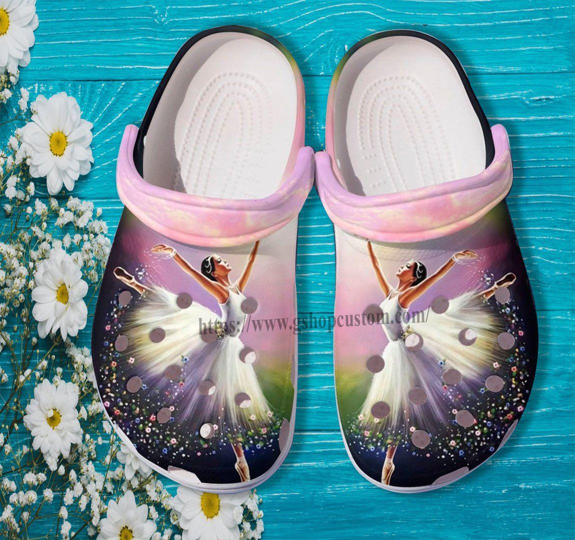 Ballet Black Queen Crocs Shoes Gift Daughter Girl- Ballet Girl Shoes Croc Clogs Birthday Gift