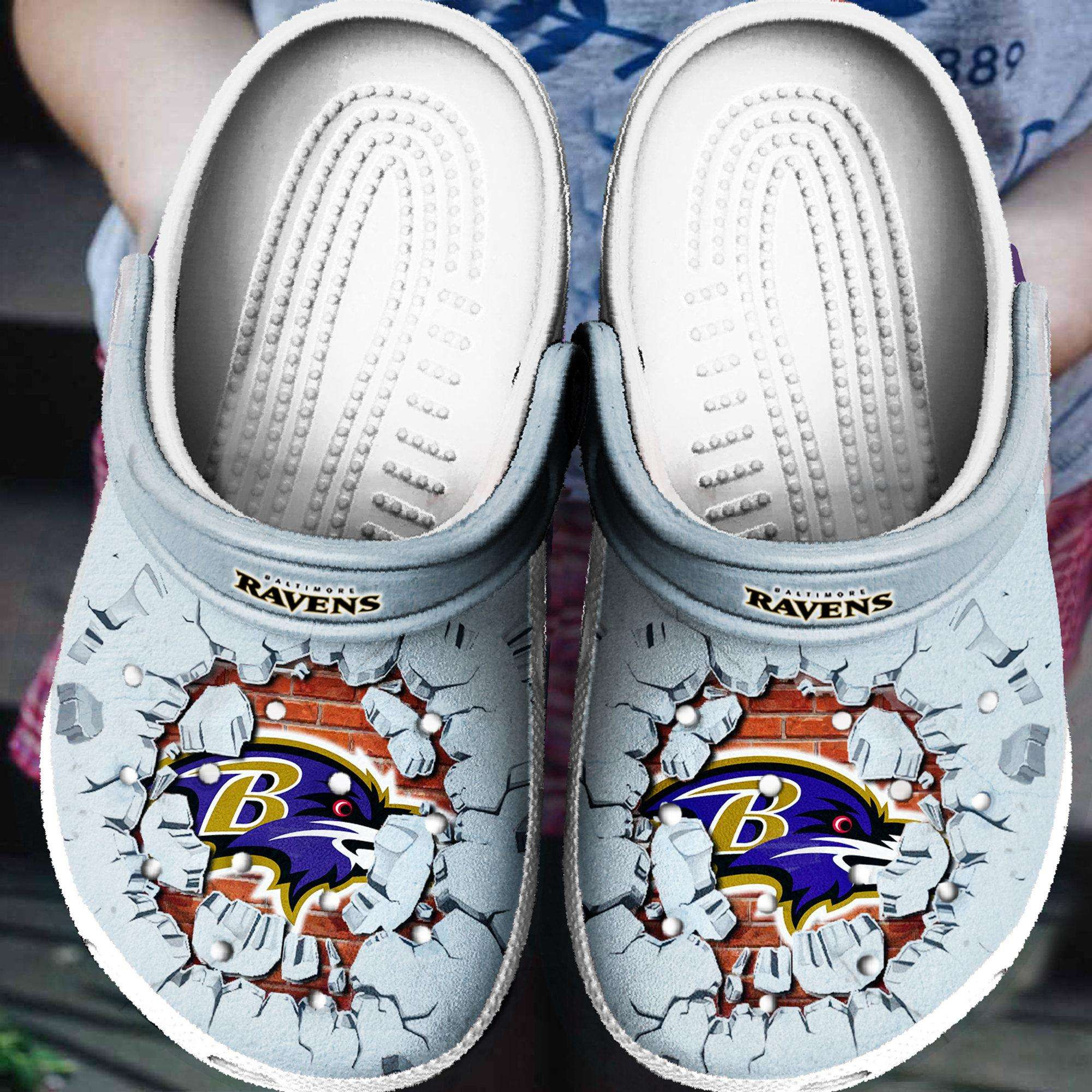 Baltimore Ravens Tide Strong Nfl Fans Crocs Crocband Clogs