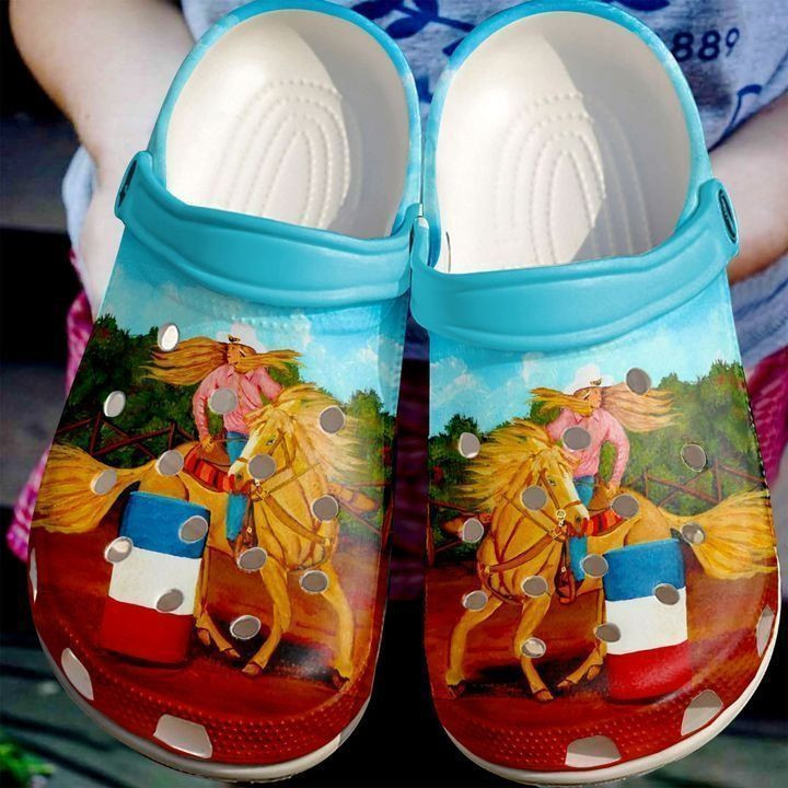 Barrel Racing Girl And Her Horse Crocs Classic Clogs Shoes