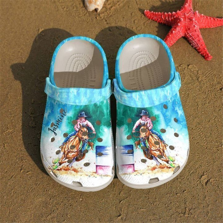 Barrel Racing Personalized Turn And Burn Crocs Classic Clogs Shoes