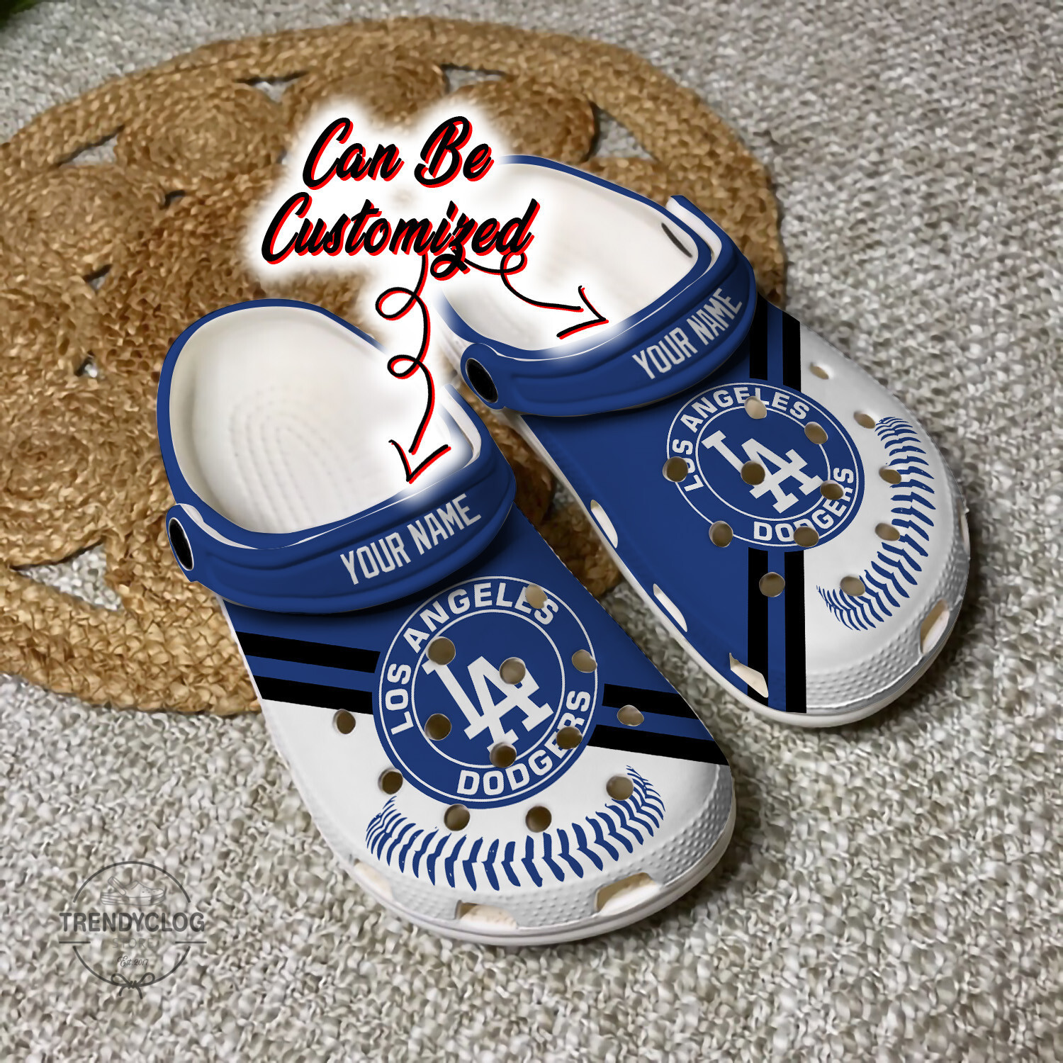 Baseball Crocs LA Dodgers Personalized Baseball Logo Team Clog Shoes