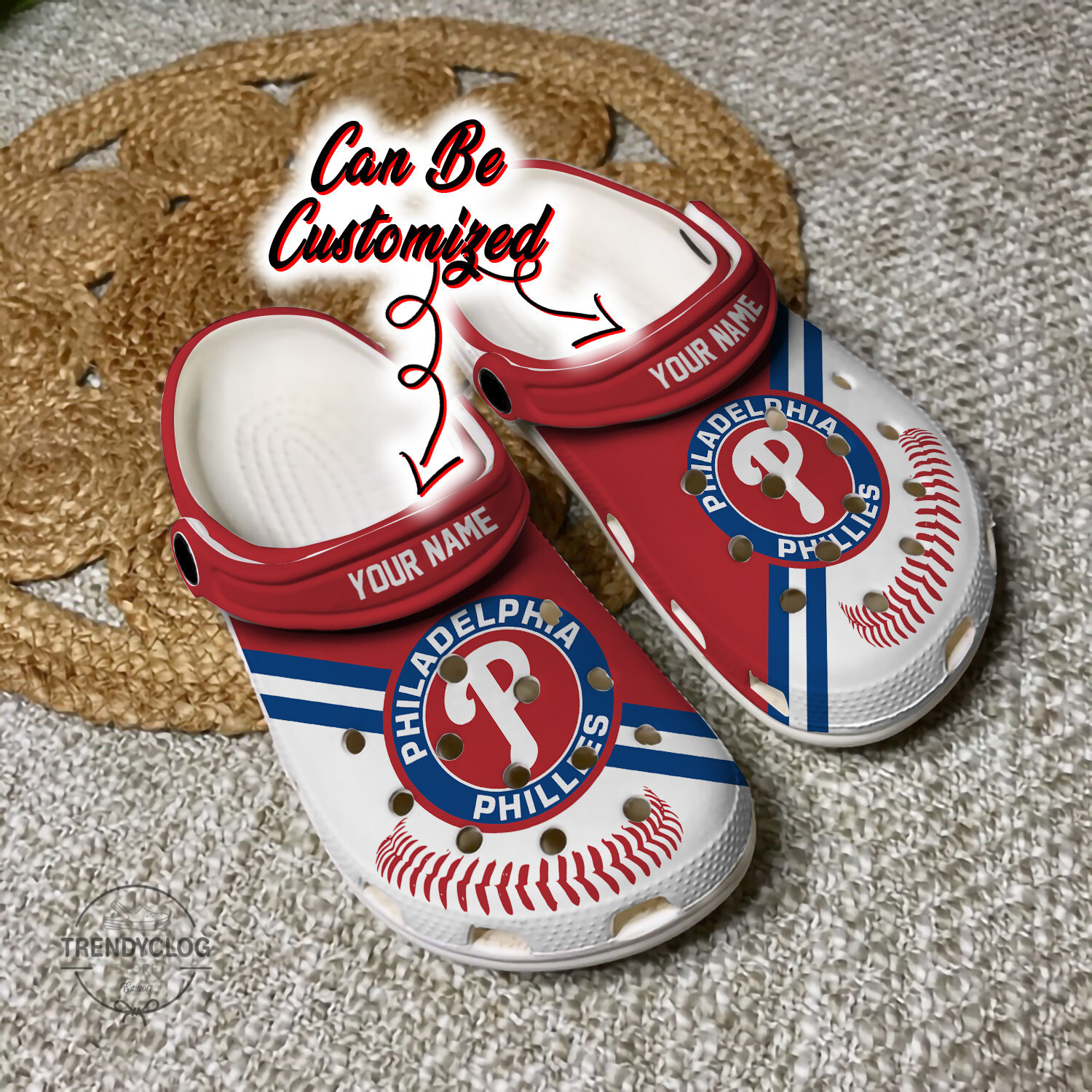 Baseball Crocs PPhillies Personalized Baseball Logo Team Clog Shoes