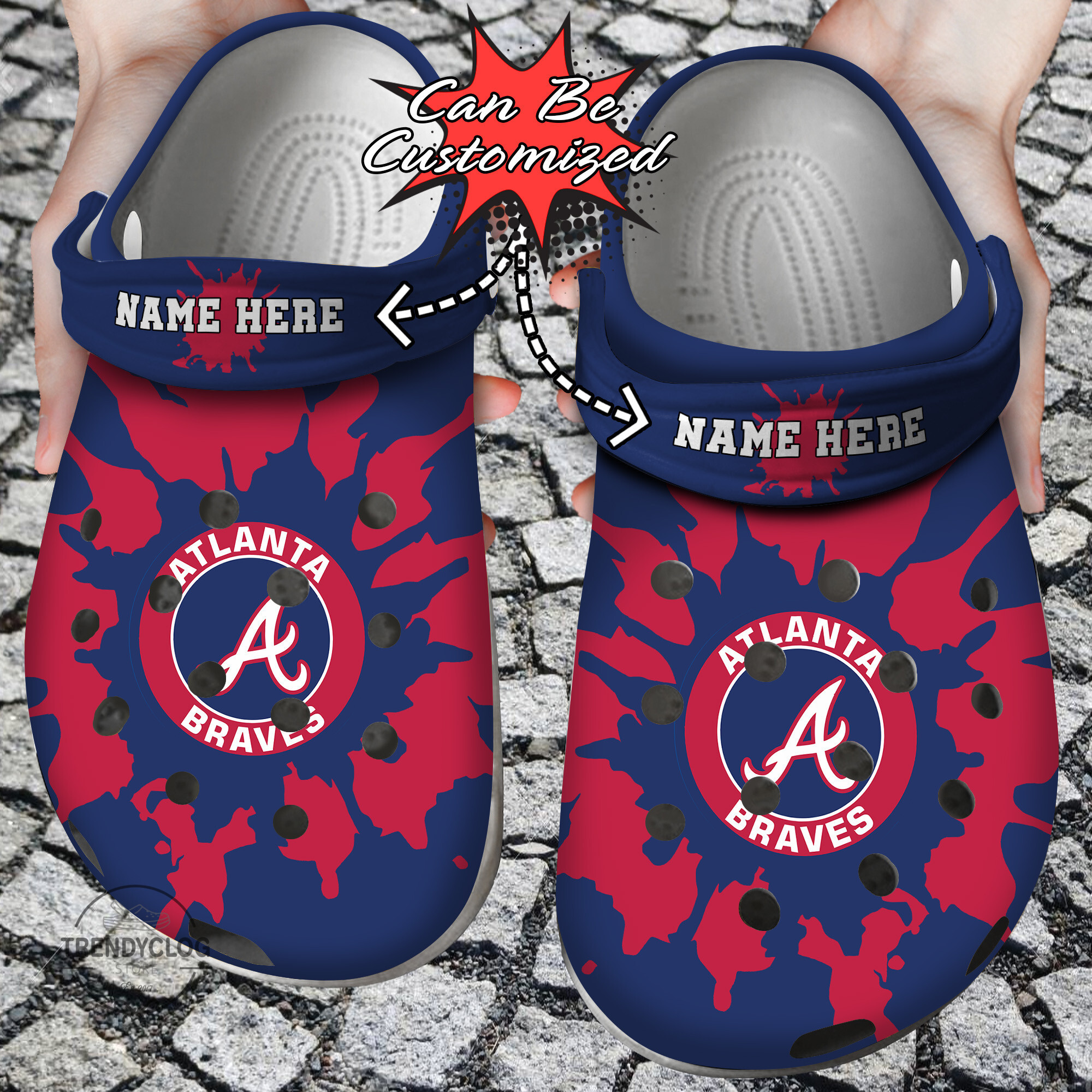 Baseball Crocs Personalized ABraves Color Splash Clog Shoes