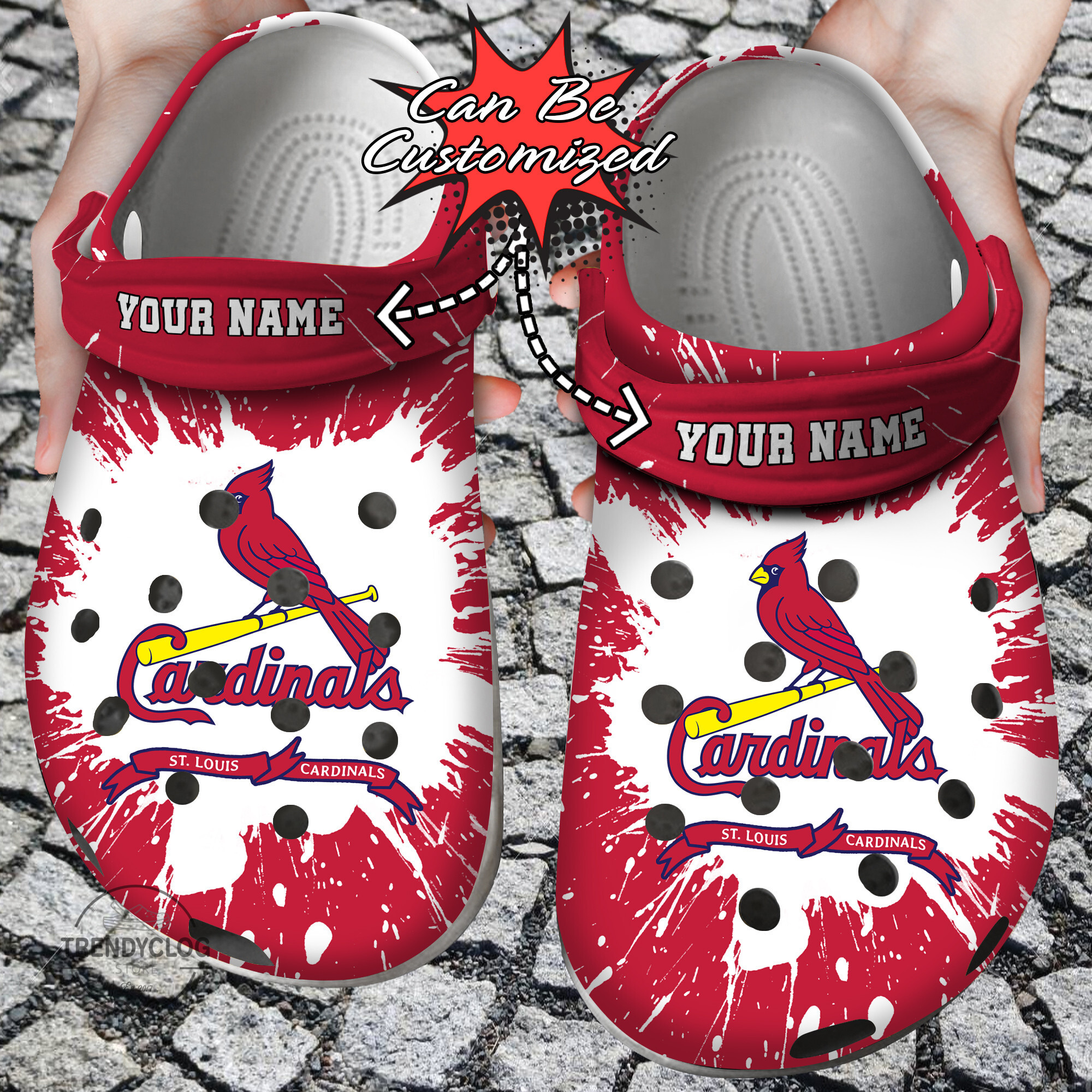 Baseball Crocs Personalized StL Cardinals Team Clog Shoes