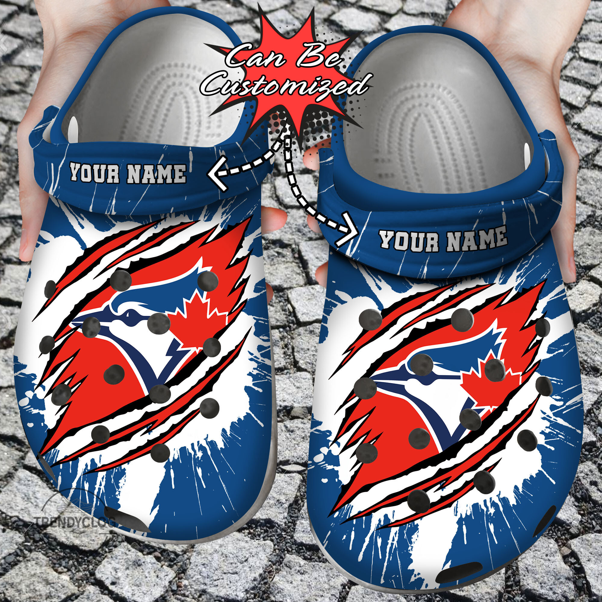Baseball Crocs Personalized TBlue Jays Ripped Claw Clog Shoes